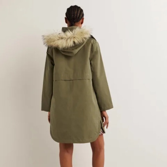 Boden Waterproof Borg Lined Parka in Basil Green ***NO LINING*** | size 10P - Picture 4 of 12